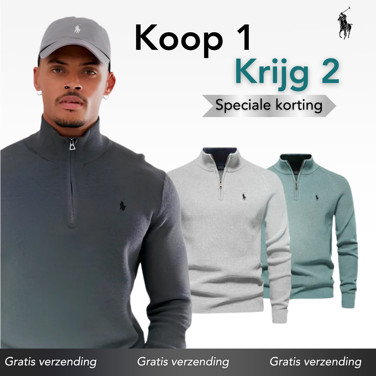 R&L 1+1 Trui met rits (OPRUIMING)